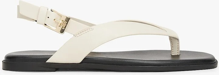 Tommy Hilfiger Women's Flat Leather Slingback Sandal - White - US 9.5 / EU 41