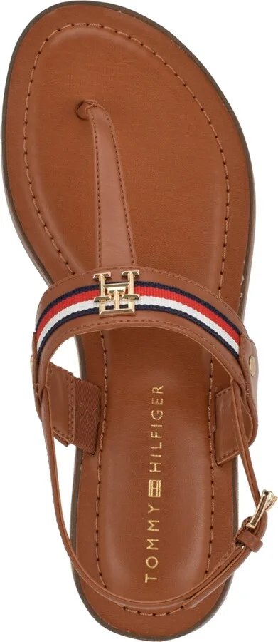 Tommy Hilfiger Women's Gabry Signature Stripe T-Strap Flat Sandals - Image 8