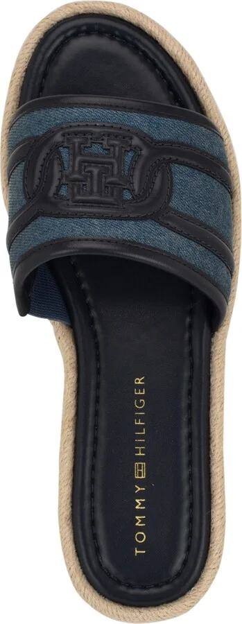Tommy Hilfiger Women's Hadjea Espadrille Slip-On Flat Sandals - Black/Denim - Image 4