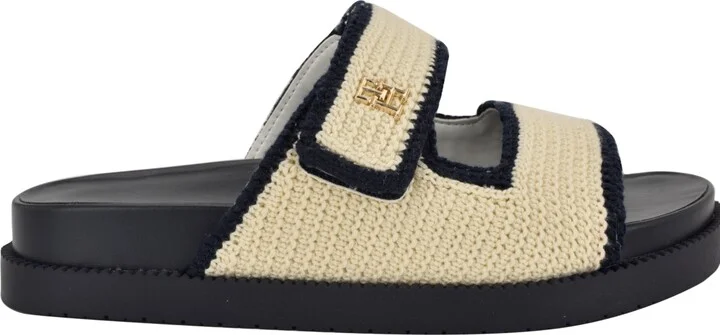 Tommy Hilfiger Women's Landyn Crochet Double Band Flat Sandals - Navy/Red - Image 6