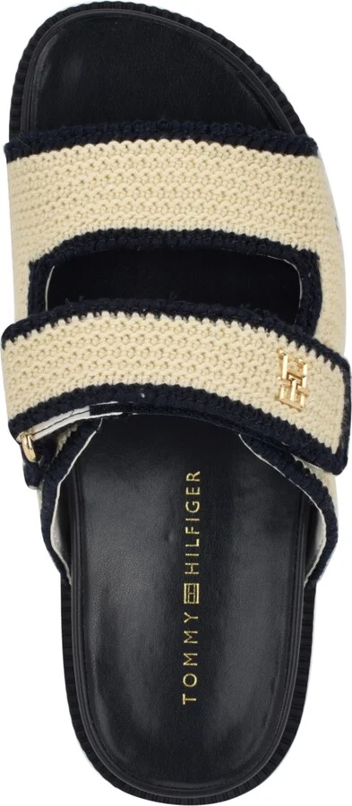 Tommy Hilfiger Women's Landyn Crochet Double Band Flat Sandals - Navy/Red - Image 8