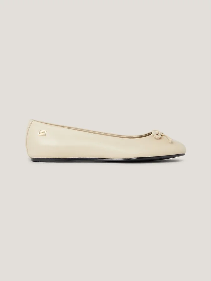 Tommy Hilfiger Women's Leather Ballet Flat - Beige - US 9 / EU 40