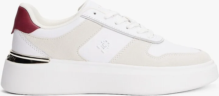 Tommy Hilfiger Women's Leather Court Sneaker - White - US 5 / EU 35