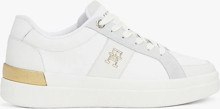 Tommy Hilfiger Women's Leather Court Sneaker - White - US 6 / EU 36