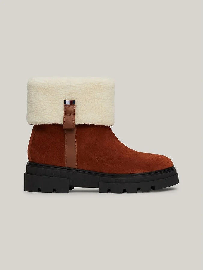 Tommy Hilfiger Women's Lined Suede Roll-Down Boot - Brown - US 6 / EU 36