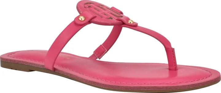 Tommy Hilfiger Women's Litzy Logo T-Strap Flat Sandals