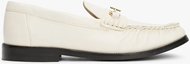Tommy Hilfiger Women's Logo Horsebit Leather Loafers - Beige - US 6 / EU 36