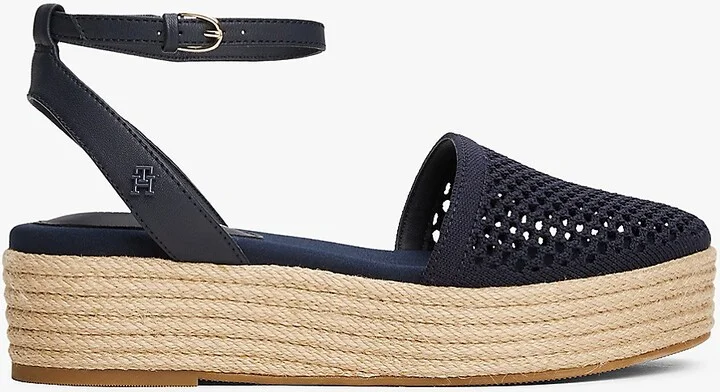 Tommy Hilfiger Women's Mesh Platform Espadrille Sandal - Blue - US 6 / EU 36