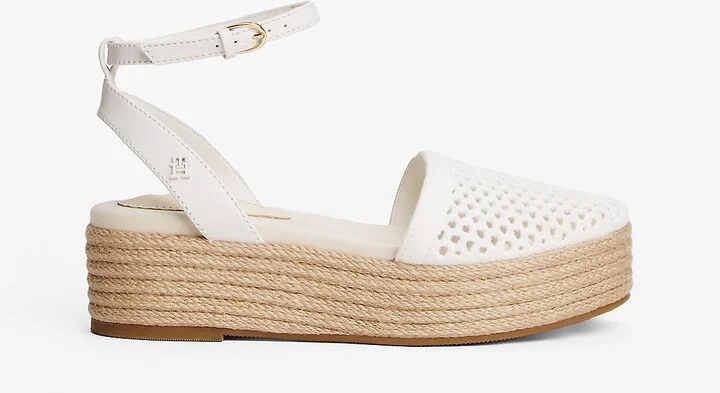Tommy Hilfiger Women's Mesh Platform Espadrille Sandal - White - US 6 / EU 36