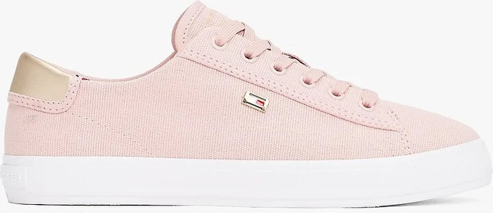 Tommy Hilfiger Women's Metallic Heel Canvas Sneaker - Pink - US 6 / EU 36