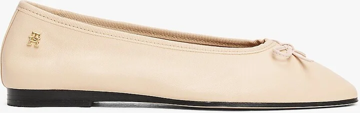 Tommy Hilfiger Women's Monogram Leather Ballet Flat - Pink - US 6 / EU 36