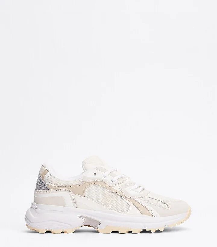 Tommy Hilfiger Women's Monogram Rugged Runner Sneaker - Beige - US 9 / EU 40