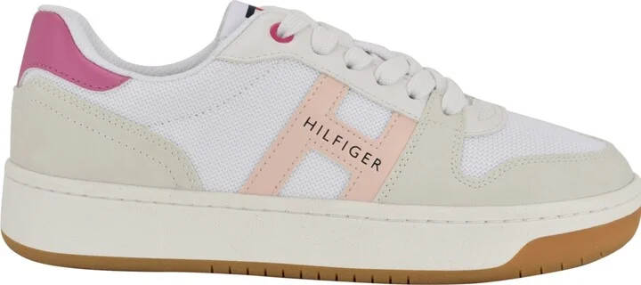 Tommy Hilfiger Women's Neenha Signature Logo Lace-Up Sneakers - Powder Blue/White - Image 10
