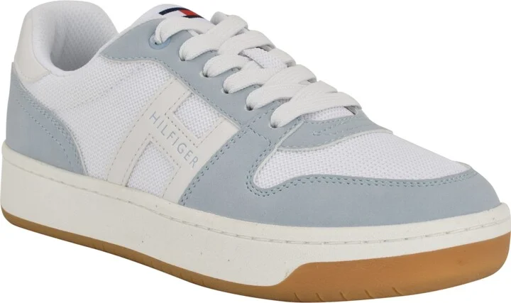 Tommy Hilfiger Women's Neenha Signature Logo Lace-Up Sneakers - Powder Blue/White