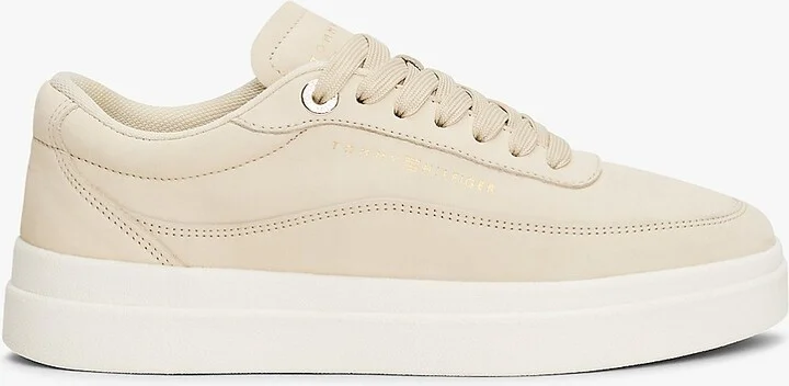 Tommy Hilfiger Women's Nubuck Leather Platform Court Sneaker - Brown - US 6 / EU 36