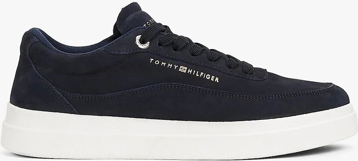 Tommy Hilfiger Women's Nubuck Leather Platform Court Sneaker - Navy - US 6 / EU 36