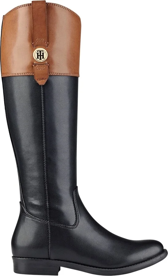 Tommy Hilfiger Women's Shano Riding Style Round Toe Boots - Black/Tan - Image 2
