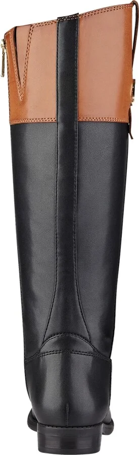 Tommy Hilfiger Women's Shano Riding Style Round Toe Boots - Black/Tan - Image 3