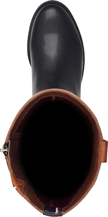 Tommy Hilfiger Women's Shano Riding Style Round Toe Boots - Black/Tan - Image 4