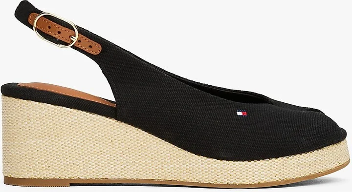 Tommy Hilfiger Women's Slingback Mid-Wedge Espadrille Sandal - Black - US 6 / EU 36