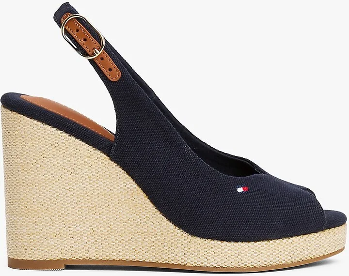 Tommy Hilfiger Women's Slingback Wedge Espadrille Sandal - Navy - US 8.5 / EU 39
