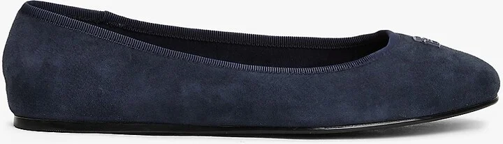 Tommy Hilfiger Women's Suede Ballerina Flat - Blue - US 6 / EU 36