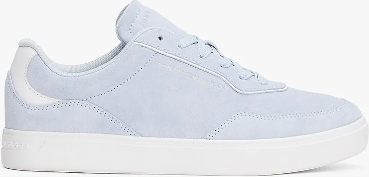 Tommy Hilfiger Women's Suede Hilfiger Logo Sneaker - Blue - US 6 / EU 36