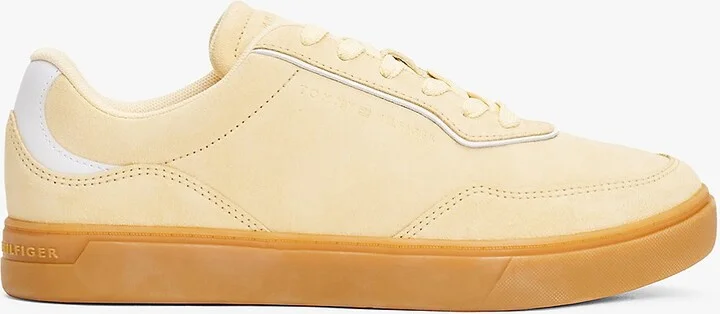 Tommy Hilfiger Women's Suede Hilfiger Logo Sneaker - Yellow - US 6 / EU 36