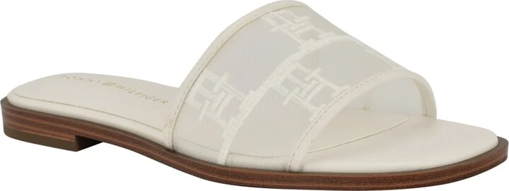 Tommy Hilfiger Women's Tesia Mesh Logo Flat Slide Sandals