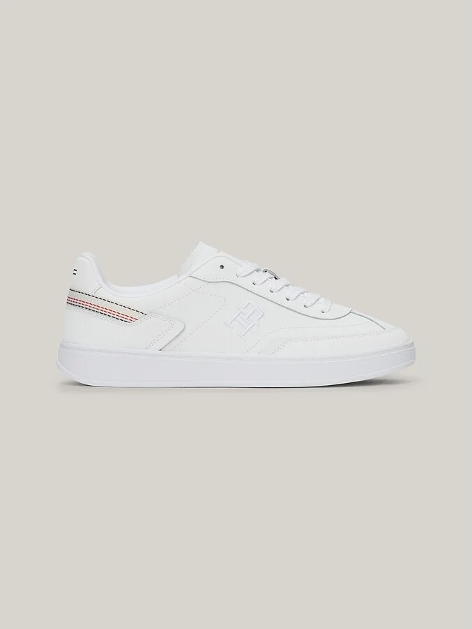 Tommy Hilfiger Women's TH Logo Signature Stitch Sneaker - White - US 6 / EU 36