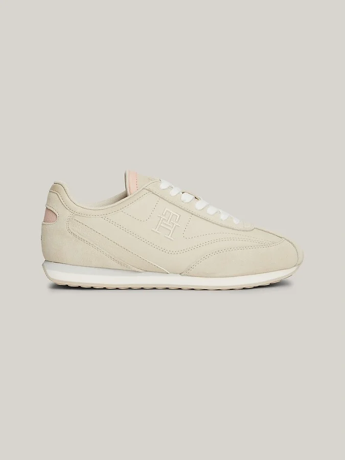 Tommy Hilfiger Women's Tommy Heritage Leather Sneaker - Beige - US 9 / EU 40