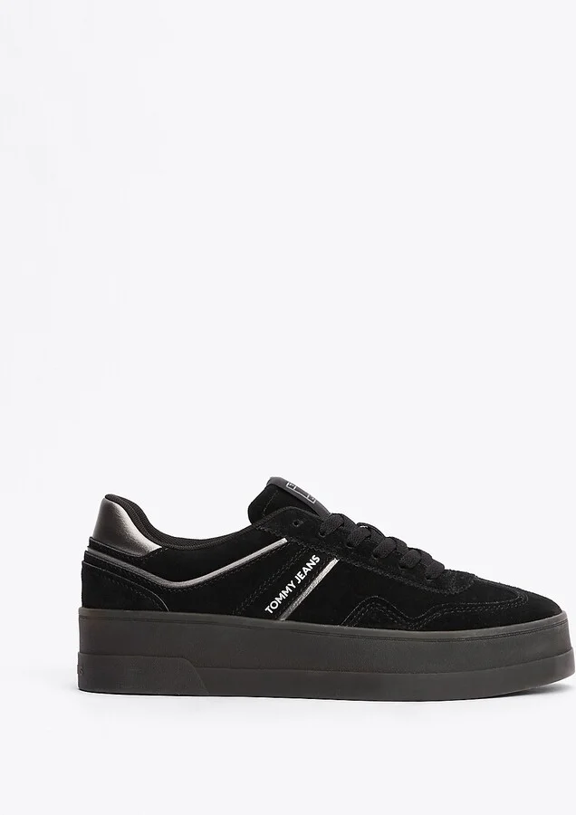 Tommy Hilfiger Women's Tommy Jeans Greenwich Platform Sneaker - Black - US 9 / EU 40