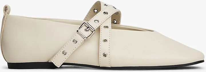 Tommy Hilfiger Women's Tommy Jeans Leather Mary Jane Flat - White - US 6 / EU 36