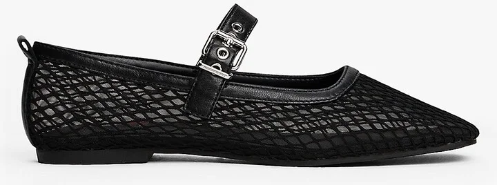 Tommy Hilfiger Women's Tommy Jeans Mesh Mary Jane Flat - Black - US 6 / EU 36