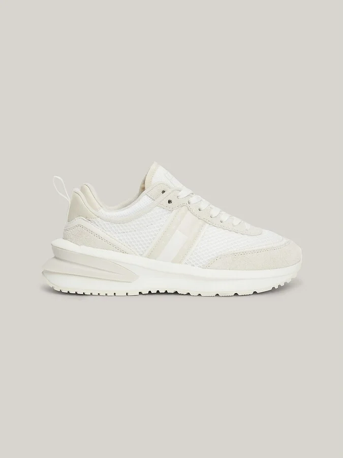 Tommy Hilfiger Women's Tommy Jeans Mesh Panel Sneaker - White - US 8.5 / EU 39