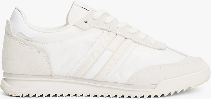 Tommy Hilfiger Women's Tommy Jeans Mixed-Media Runner Sneaker - White - US 6 / EU 36
