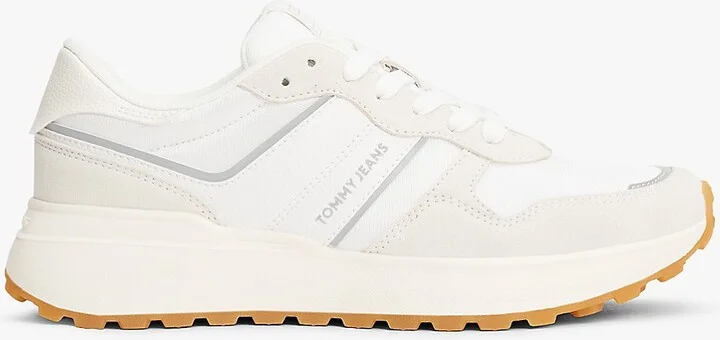 Tommy Hilfiger Women's Tommy Jeans Suede Low-Top Sneaker - White - US 6 / EU 36