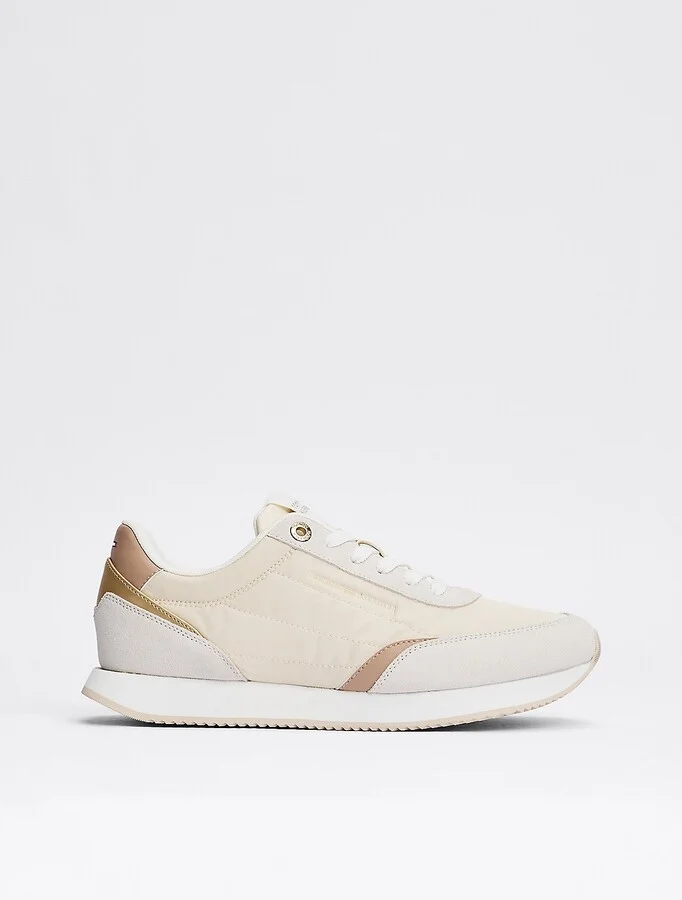 Tommy Hilfiger Women's Tommy Logo Runner Sneaker - Beige - US 6 / EU 36