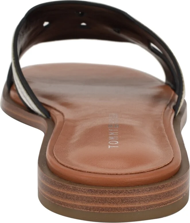 Tommy Hilfiger Women's Tressi Logo Flat Slide Sandals - Black/Silver - Image 3