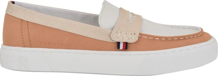 Tommy Hilfiger Women's Walees Sporty Slip-On Penny Loafers - Cognac/White - Image 2