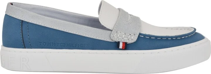Tommy Hilfiger Women's Walees Sporty Slip-On Penny Loafers - Cognac/White - Image 10