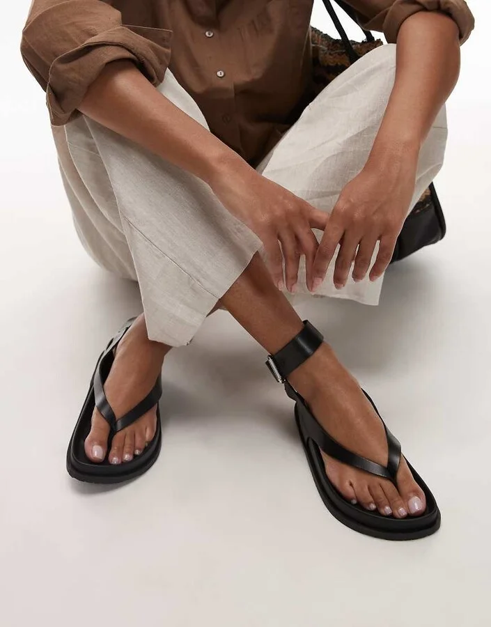 Tommy Jeans ankle strap sandal in black