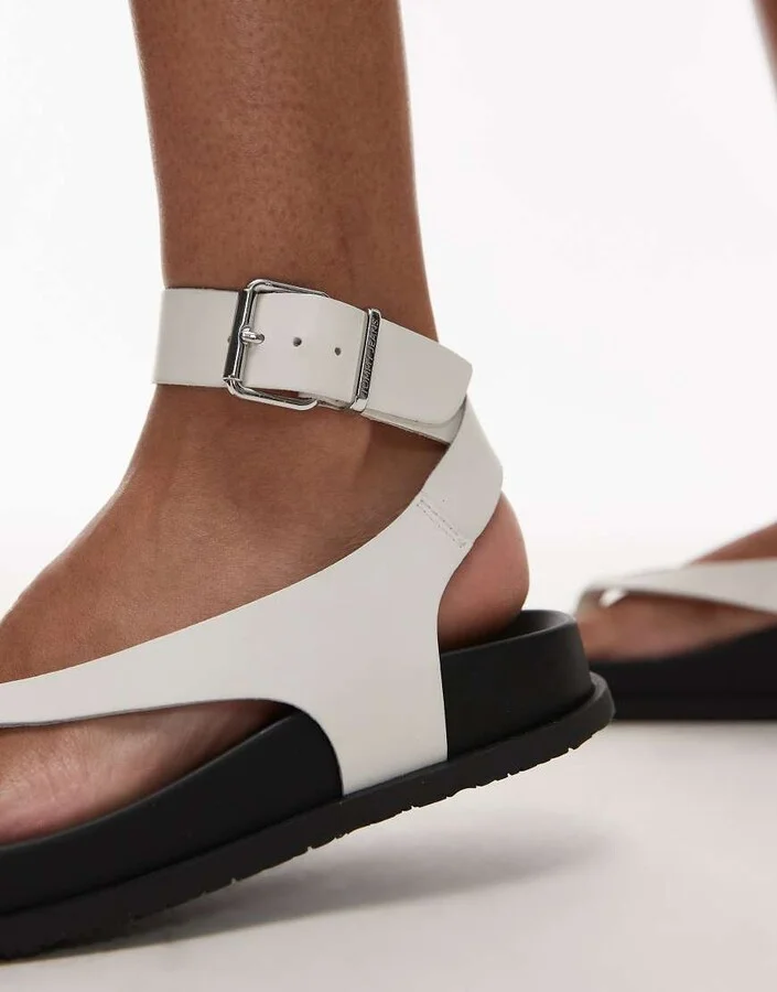 Tommy Jeans ankle strap sandals in white - Image 2