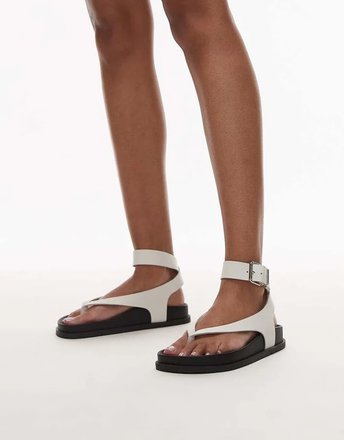 Tommy Jeans ankle strap sandals in white