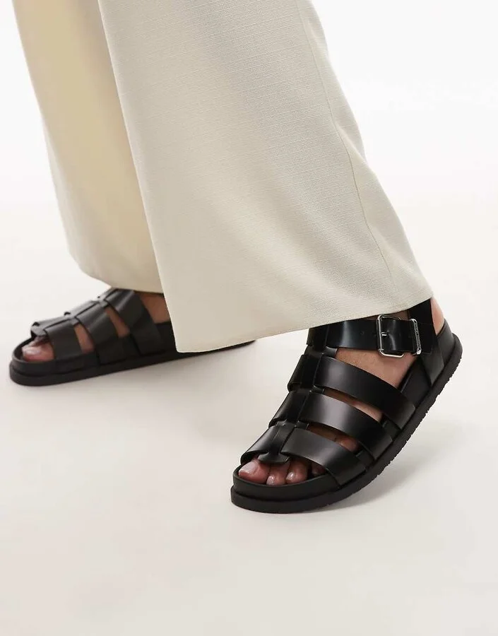 Tommy Jeans buckle sandals in black