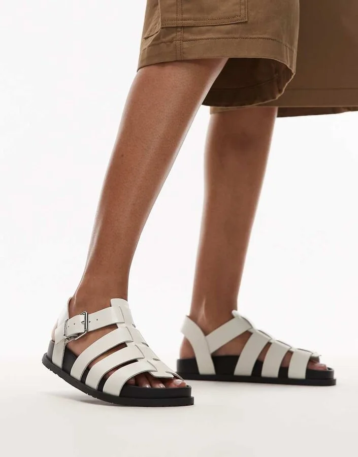 Tommy Jeans buckle sandals in white