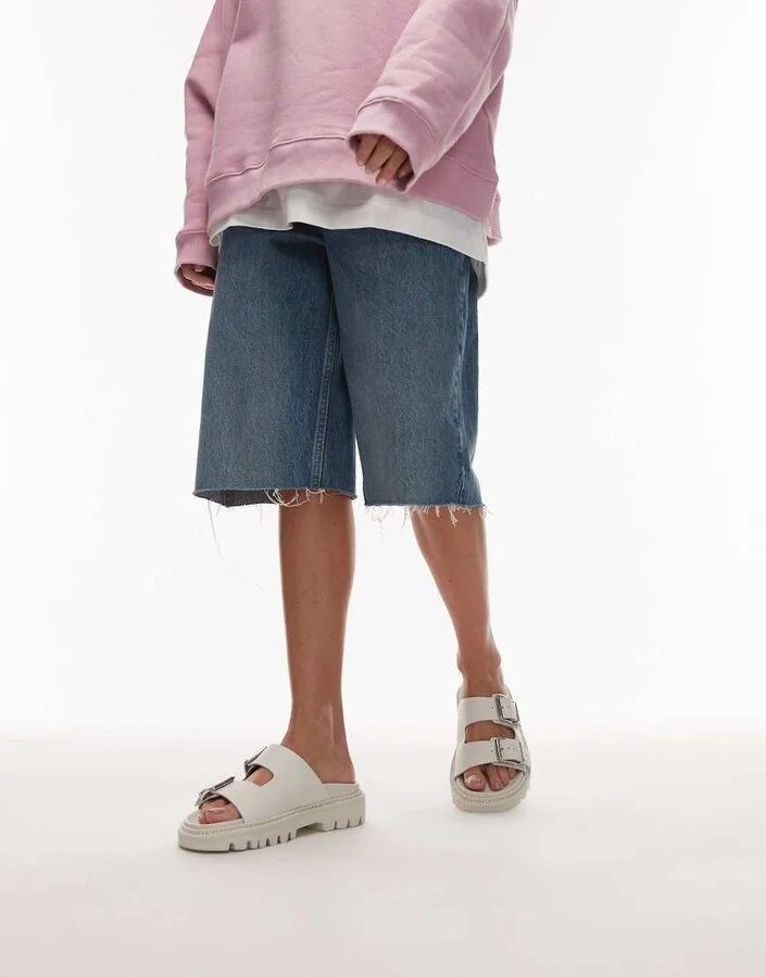 Tommy Jeans double strap buckle sandals in white - Image 3