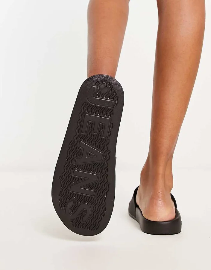 Tommy Jeans flag pool slides in black - Image 2