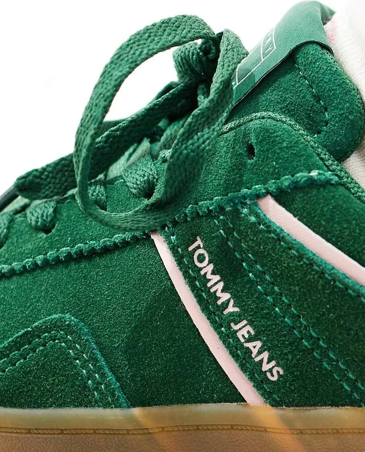 Tommy Jeans greenwich flatform sneakers with gum sole in green and pink - Image 3