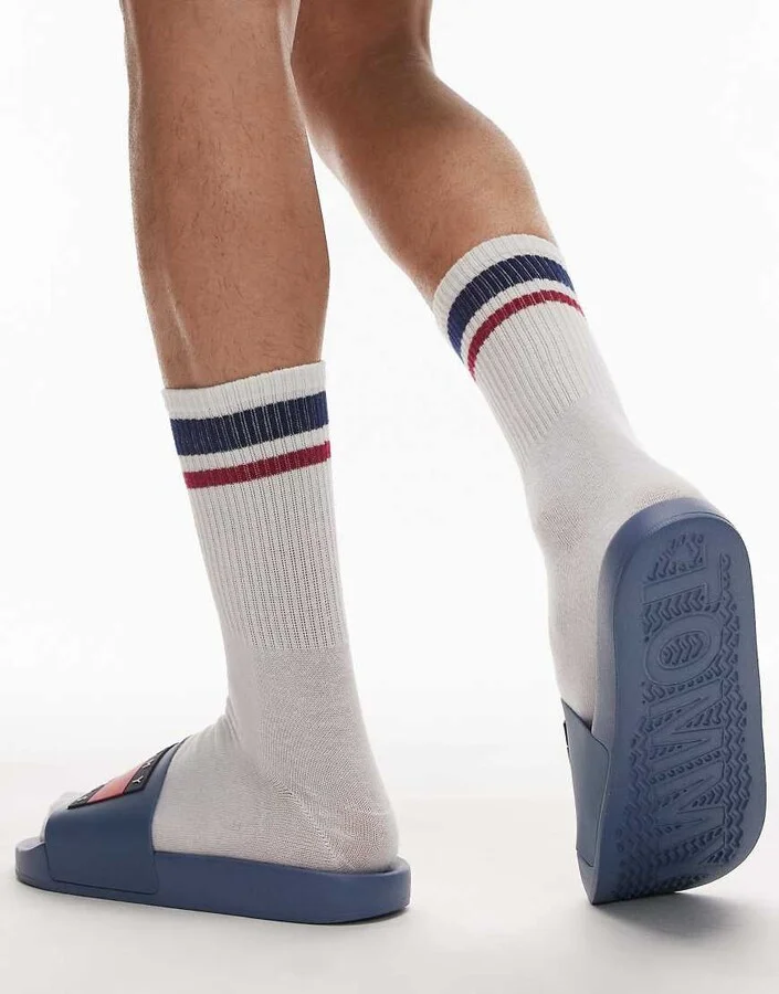 Tommy Jeans sliders in blue - Image 3